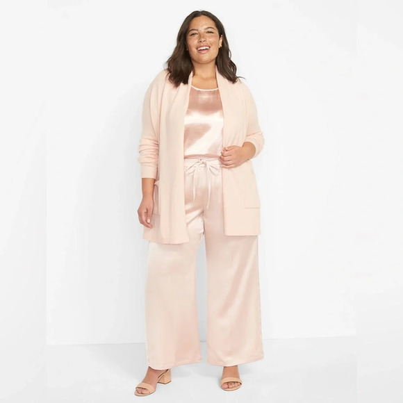 ☘️ NWT Lane Bryant Crew-Neck Satin Tank, Size 20, Pink - Picture 3 of 8